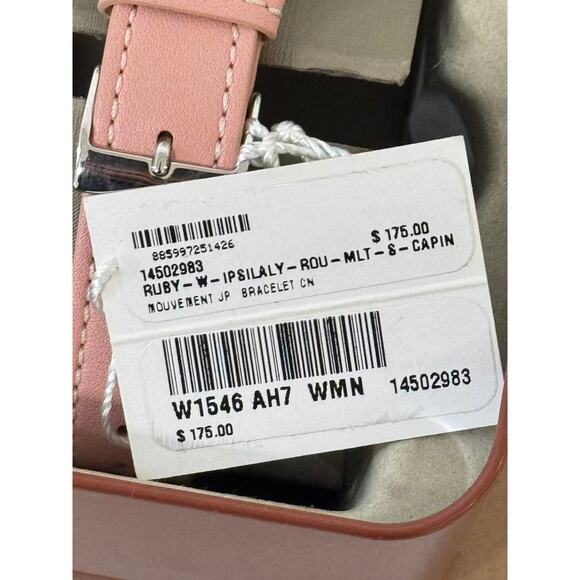 Coach W1546 14502983 Women's Checker Heart Blush Pink Leather Strap Watch - Picture 3 of 5
